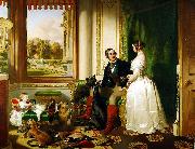Sir edwin henry landseer,R.A. Windsor Castle in Modern Times, 1840-43 This painting shows Queen Victoria and Prince Albert at home at Windsor Castle in Berkshire, England. oil